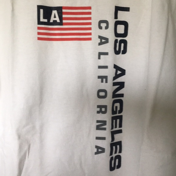USA Other - 🇺🇸 LOS ANGELES white t-shirt USA flag July 4th